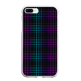 Чехол для iPhone 7Plus/8 Plus матовый с принтом Neon cell в Белгороде, Силикон | Область печати: задняя сторона чехла, без боковых панелей | геометрия | градиент | квадраты | клетка | клетчатый | линии | неоновый | полосы | популярный | разноцветный | решетка | сетка | текстура | фиолетовый | шотландка | яркий