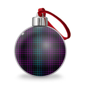 Ёлочный шар с принтом Neon cell в Белгороде, Пластик | Диаметр: 77 мм | геометрия | градиент | квадраты | клетка | клетчатый | линии | неоновый | полосы | популярный | разноцветный | решетка | сетка | текстура | фиолетовый | шотландка | яркий
