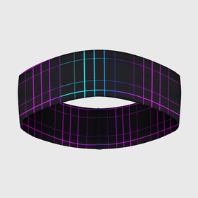 Повязка на голову 3D с принтом Neon cell в Белгороде,  |  | геометрия | градиент | квадраты | клетка | клетчатый | линии | неоновый | полосы | популярный | разноцветный | решетка | сетка | текстура | фиолетовый | шотландка | яркий