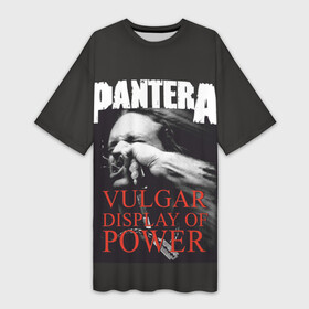 Платье-футболка 3D с принтом PANTERA VULGAR OF POWER в Белгороде,  |  | pantera vulgar display of power | rock | вульгарный альбом | музыка | пантера | рок группа