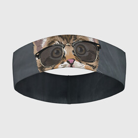 Повязка на голову 3D с принтом Кот в очках в Белгороде,  |  | cat | в очках | кот | кот рокер | котик | котяра | кошка | крутой кот | милый | милый кот | рокер