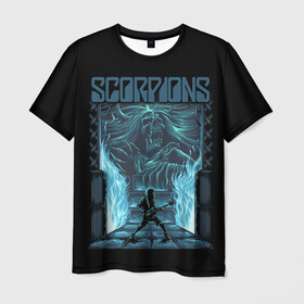 Мужская футболка 3D с принтом Scorpions в Белгороде, 100% полиэфир | прямой крой, круглый вырез горловины, длина до линии бедер | klaus meine | live in munich | return to forever | rock music | scorpions | you like | клаус майне | маттиас ябс | рудольф шенкер | скорпионз
