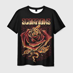Мужская футболка 3D с принтом Scorpions в Белгороде, 100% полиэфир | прямой крой, круглый вырез горловины, длина до линии бедер | klaus meine | live in munich | return to forever | rock music | scorpions | you like | клаус майне | маттиас ябс | рудольф шенкер | скорпионз