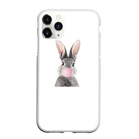 Чехол для iPhone 11 Pro Max матовый с принтом Заяц в Белгороде, Силикон |  | бабл гам.милый заяц | животное | зайка | зая | заяц | кролик | с жевачкой