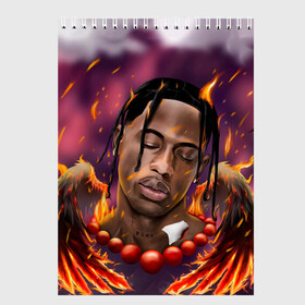 Скетчбук с принтом ASTRONOMICAL TRAVIS SCOTT в Белгороде, 100% бумага
 | 48 листов, плотность листов — 100 г/м2, плотность картонной обложки — 250 г/м2. Листы скреплены сверху удобной пружинной спиралью | astronomical | fortnite | travis scott | астрономикал | концерт | концерт в фортнайт | тревис скотт | трэвис скотт | фортнайт