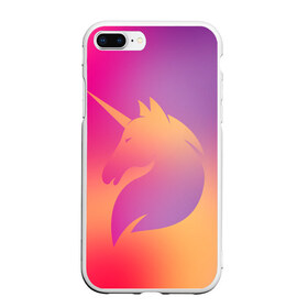 Чехол для iPhone 7Plus/8 Plus матовый с принтом Unicorn gradient в Белгороде, Силикон | Область печати: задняя сторона чехла, без боковых панелей | fairy | horse | unicorn | unikorn | градиент | единорог | конь | лошадь