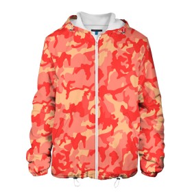 Мужская куртка 3D с принтом Оранжевый камуфляж в Белгороде, ткань верха — 100% полиэстер, подклад — флис | прямой крой, подол и капюшон оформлены резинкой с фиксаторами, два кармана без застежек по бокам, один большой потайной карман на груди. Карман на груди застегивается на липучку | camouflage | camuflage | kamouflage | orange | pink | абстракция | камуфляж | комуфляж | оранжевый | пятна | розовый