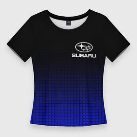 Женская футболка 3D Slim с принтом SUBARU в Белгороде,  |  | auto | sport | sti | subaru | sumo | wrx | авто | автомобиль | автомобильные | бренд | марка | машины | спорт | субару