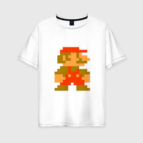 Женская футболка хлопок Oversize с принтом Super Mario Bros в Белгороде, 100% хлопок | свободный крой, круглый ворот, спущенный рукав, длина до линии бедер
 | 8bit | dendy | famicom | mario | nes | supermario | марио | супермарио