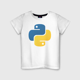 Детская футболка хлопок с принтом Python  в Белгороде, 100% хлопок | круглый вырез горловины, полуприлегающий силуэт, длина до линии бедер | python | пайтон | питон