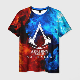 Мужская футболка 3D с принтом ASSASSIN`S CREED VALHALLA в Белгороде, 100% полиэфир | прямой крой, круглый вырез горловины, длина до линии бедер | slayer | valhalla | vikings | асасин | ассасин крид | ассассин | вальхалла | викинги | тамплиеры