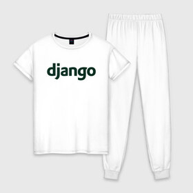 Женская пижама хлопок с принтом Django в Белгороде, 100% хлопок | брюки и футболка прямого кроя, без карманов, на брюках мягкая резинка на поясе и по низу штанин | django | джанго