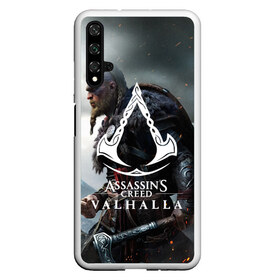 Чехол для Honor 20 с принтом ASSASSIN`S CREED VALHALLA в Белгороде, Силикон | Область печати: задняя сторона чехла, без боковых панелей | Тематика изображения на принте: slayer | valhalla | vikings | асасин | ассасин крид | ассассин | вальхалла | викинги | тамплиеры