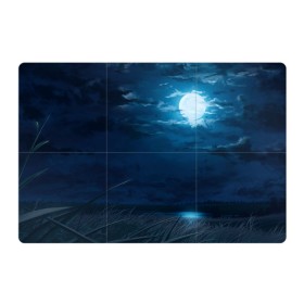 Магнитный плакат 3Х2 с принтом Ночное поле в Белгороде, Полимерный материал с магнитным слоем | 6 деталей размером 9*9 см | Тематика изображения на принте: луна | небо | ночь | облака | поле