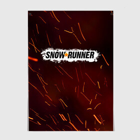 Постер с принтом SNOWRUNNER в Белгороде, 100% бумага
 | бумага, плотность 150 мг. Матовая, но за счет высокого коэффициента гладкости имеет небольшой блеск и дает на свету блики, но в отличии от глянцевой бумаги не покрыта лаком | Тематика изображения на принте: snow runner | snowrunner | snowrunner игра | дальнобойщик. | сноу раннер | сноураннер