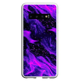 Чехол для Samsung Galaxy S10 с принтом ФИОЛЕТОВЫЙ ОГОНЬ в Белгороде, Силикон | Область печати: задняя сторона чехла, без боковых панелей | Тематика изображения на принте: abstraction | bright | fire | flame | geometry | heat | hexagon | light | neon | texture | triangle | wildfire | абстракция | геометрия | искры | неон | неоновый | огненный | огонь | пламя | пожар | соты | текстура