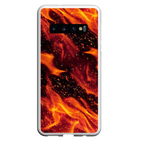 Чехол для Samsung Galaxy S10 с принтом ЯЗЫКИ ПЛАМЕНИ в Белгороде, Силикон | Область печати: задняя сторона чехла, без боковых панелей | Тематика изображения на принте: abstraction | bright | fire | flame | geometry | heat | hexagon | light | neon | texture | triangle | wildfire | абстракция | геометрия | искры | неон | неоновый | огненный | огонь | пламя | пожар | соты | текстура