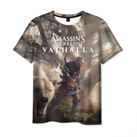 Мужская футболка 3D с принтом Assassin’s Creed Valhalla в Белгороде, 100% полиэфир | прямой крой, круглый вырез горловины, длина до линии бедер | Тематика изображения на принте: action | creed | eivor | rpg | ubisoft | valhalla | viking | vikings | англия | ассасин | ассасина | вальгалла | викинг | викинги | кредо | эйвор