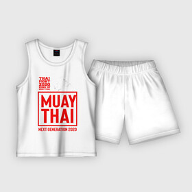 Детская пижама с шортами хлопок с принтом MUAY THAI в Белгороде,  |  | boxing | fight | kickboxing | mma | muay thai | боец | бокс | мма | муай тай | тайский бокс