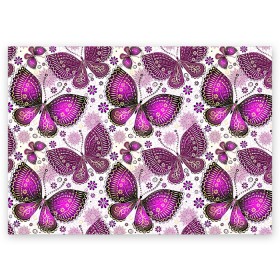 Поздравительная открытка с принтом Фиолетовые бабочки в Белгороде, 100% бумага | плотность бумаги 280 г/м2, матовая, на обратной стороне линовка и место для марки
 | бабочка | фиолетовый | цветы