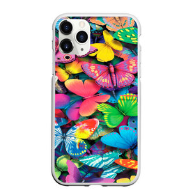 Чехол для iPhone 11 Pro матовый с принтом Радужный рой в Белгороде, Силикон |  | бабочка | бабочки | белый | бирюзовый | зеленый | красный | розовый | серый | синий | фиолетовый | яркий цвет