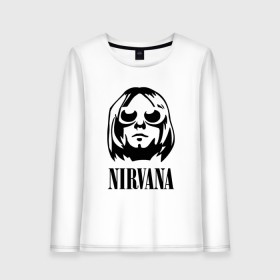 Женский лонгслив хлопок с принтом NIRVANA в Белгороде, 100% хлопок |  | nirvana | nirvana smells | nirvana smells like | teen spirit | курт кобейн | нирвана | нирвана песни.