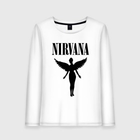 Женский лонгслив хлопок с принтом NIRVANA в Белгороде, 100% хлопок |  | nirvana | nirvana smells | nirvana smells like | teen spirit | курт кобейн | нирвана | нирвана песни.