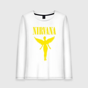 Женский лонгслив хлопок с принтом NIRVANA в Белгороде, 100% хлопок |  | nirvana | nirvana smells | nirvana smells like | teen spirit | курт кобейн | нирвана | нирвана песни.