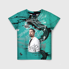 Детская футболка 3D с принтом Дима Билан в Белгороде, 100% гипоаллергенный полиэфир | прямой крой, круглый вырез горловины, длина до линии бедер, чуть спущенное плечо, ткань немного тянется | Тематика изображения на принте: актер | билан | дима | певец