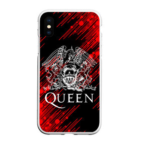 Чехол для iPhone XS Max матовый с принтом QUEEN в Белгороде, Силикон | Область печати: задняя сторона чехла, без боковых панелей | queen | британская рок группа | квин | куин | кьюин | мистер робот | музыка | рами малек | рок | рок музыка | фредди меркьюри