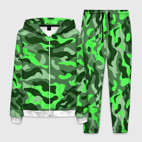 Мужской костюм 3D с принтом CAMOUFLAGE GREEN в Белгороде, 100% полиэстер | Манжеты и пояс оформлены тканевой резинкой, двухслойный капюшон со шнурком для регулировки, карманы спереди | Тематика изображения на принте: camouflage | армия | военная форма | военный | вооружение | вооруженные силы | защита | защитный цвет | зеленый | камуфляж | маскировка | солдат | униформа | форма