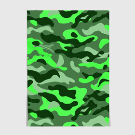 Постер с принтом CAMOUFLAGE GREEN в Белгороде, 100% бумага
 | бумага, плотность 150 мг. Матовая, но за счет высокого коэффициента гладкости имеет небольшой блеск и дает на свету блики, но в отличии от глянцевой бумаги не покрыта лаком | camouflage | армия | военная форма | военный | вооружение | вооруженные силы | защита | защитный цвет | зеленый | камуфляж | маскировка | солдат | униформа | форма