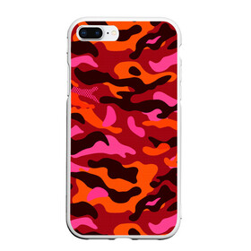 Чехол для iPhone 7Plus/8 Plus матовый с принтом CAMOUFLAGE RED в Белгороде, Силикон | Область печати: задняя сторона чехла, без боковых панелей | Тематика изображения на принте: camouflage | армия | военная форма | военный | вооружение | вооруженные силы | защита | защитный цвет | камуфляж | красный | маскировка | солдат | униформа | форма