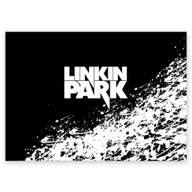 Поздравительная открытка с принтом LINKIN PARK [4] в Белгороде, 100% бумага | плотность бумаги 280 г/м2, матовая, на обратной стороне линовка и место для марки
 | linkin | linkin park | music | park | rock | линкин | линкин парк | музыка | парк | рок