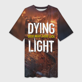 Платье-футболка 3D с принтом DYING LIGHT (Z) в Белгороде,  |  | dying light | dying light 2 | survival horror | zombie | апокалипсис | даинг лайт | зомби | зомби апокалипсис | конец света | угасающий свет