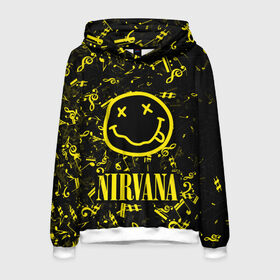 Мужская толстовка 3D с принтом NIRVANA в Белгороде, 100% полиэстер | двухслойный капюшон со шнурком для регулировки, мягкие манжеты на рукавах и по низу толстовки, спереди карман-кенгуру с мягким внутренним слоем. | Тематика изображения на принте: nirvana | nirvana smells like | rock | teen spirit | курт кобейн | нирвана | песни | рок.