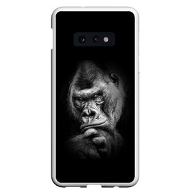 Чехол для Samsung S10E с принтом Ruanda в Белгороде, Силикон | Область печати: задняя сторона чехла, без боковых панелей | eyes | gorilla | muzzle | nostrils | paw | ruanda | view | взгляд | глаза | горилла | животные | лапа | ноздри | руанда