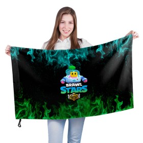 Флаг 3D с принтом Sprout Brawl Stars в Белгороде, 100% полиэстер | плотность ткани — 95 г/м2, размер — 67 х 109 см. Принт наносится с одной стороны | brawl | brawl stars | sprout | бравл | бравл старс | росток | спраут | спраут brawl stars | спроут