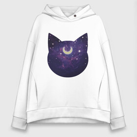 Женское худи Oversize хлопок с принтом Space Cat в Белгороде, френч-терри — 70% хлопок, 30% полиэстер. Мягкий теплый начес внутри —100% хлопок | боковые карманы, эластичные манжеты и нижняя кромка, капюшон на магнитной кнопке | animal | cat | cute | kitty | meow | space | друг | животные | киска | китти | космонавт | космос | кот | котенок | котик | кошечка | кошка | лев | леопард | милый | мур | мяу | ночь | пантера | питомец | рысь | тигр | улыбка