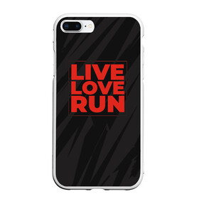 Чехол для iPhone 7Plus/8 Plus матовый с принтом Live Love Run в Белгороде, Силикон | Область печати: задняя сторона чехла, без боковых панелей | Тематика изображения на принте: russia running | russiarunning | бег | раша ранинг | спорт