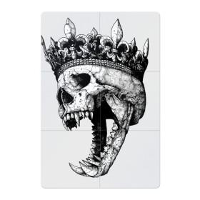 Магнитный плакат 2Х3 с принтом Fangs в Белгороде, Полимерный материал с магнитным слоем | 6 деталей размером 9*9 см | Тематика изображения на принте: crown | fangs | jaw | orbits | skull | teeth | елазницы | зубы | клыки | корона | оскал | пасть | череп