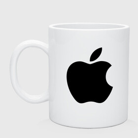 Кружка керамическая с принтом Apple в Белгороде, керамика | объем — 330 мл, диаметр — 80 мм. Принт наносится на бока кружки, можно сделать два разных изображения | Тематика изображения на принте: apple | техника | яблоко
