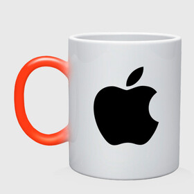 Кружка хамелеон с принтом Apple в Белгороде, керамика | меняет цвет при нагревании, емкость 330 мл | Тематика изображения на принте: apple | техника | яблоко