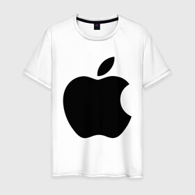 Мужская футболка хлопок с принтом Apple в Белгороде, 100% хлопок | прямой крой, круглый вырез горловины, длина до линии бедер, слегка спущенное плечо. | apple | техника | яблоко