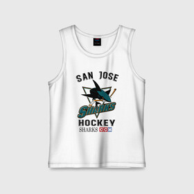 Детская майка хлопок с принтом SAN JOSE SHARKS в Белгороде,  |  | hockey | nhl | san jose | sharks | sport | usa | акулы | надпись | нхл | сан хосе | символы | сообщение | спорт | сша | текст | фраза | хоккей | цитаты | шайбу