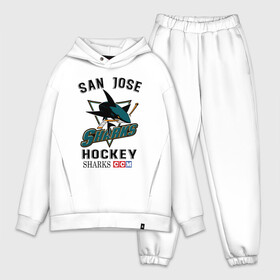 Мужской костюм хлопок OVERSIZE с принтом SAN JOSE SHARKS в Белгороде,  |  | hockey | nhl | san jose | sharks | sport | usa | акулы | надпись | нхл | сан хосе | символы | сообщение | спорт | сша | текст | фраза | хоккей | цитаты | шайбу