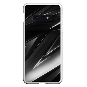 Чехол для Samsung S10E с принтом GEOMETRY STRIPES BLACK & WHITE в Белгороде, Силикон | Область печати: задняя сторона чехла, без боковых панелей | abstraction | geometry | hexagon | stripes | text | texture | абстракция | геометрия | красный | линии | неон | неоновый | полосы | соты | текстура | фигуры | черный