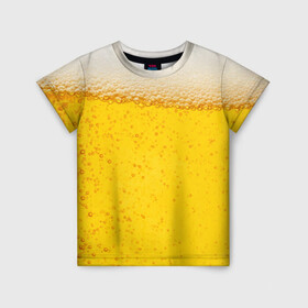 Детская футболка 3D с принтом Пиво в Белгороде, 100% гипоаллергенный полиэфир | прямой крой, круглый вырез горловины, длина до линии бедер, чуть спущенное плечо, ткань немного тянется | Тематика изображения на принте: пенное | хмельное