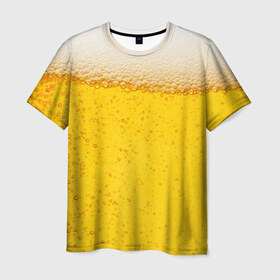 Мужская футболка 3D с принтом Пиво в Белгороде, 100% полиэфир | прямой крой, круглый вырез горловины, длина до линии бедер | пенное | хмельное