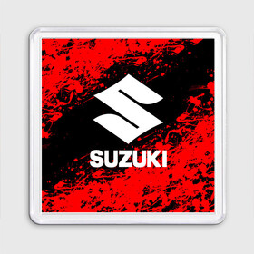 Магнит 55*55 с принтом SUZUKI (1) в Белгороде, Пластик | Размер: 65*65 мм; Размер печати: 55*55 мм | suzuki | авто | автомобиль | сузуки